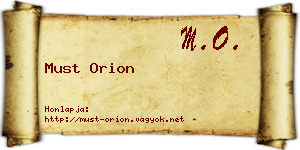 Must Orion névjegykártya